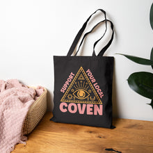 Load image into Gallery viewer, 9th House Cotton Canvas Tote Bag | Support Your Local Coven | Witchy Gifts, Tote | Eco-Friendly Shopping Bag