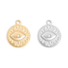 Load image into Gallery viewer, Crystal Evil Eye Sun Disc Charm Necklace