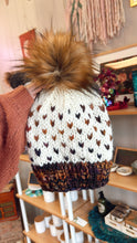 Load image into Gallery viewer, Lux Beanie- Hand Dyed Merino Wool - cream/brown