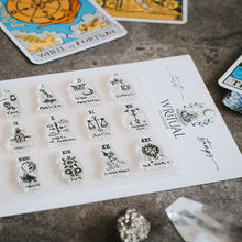Load image into Gallery viewer, Tarot Stamps - Set of 26 Original Clear Photopolymer Cling Stamps