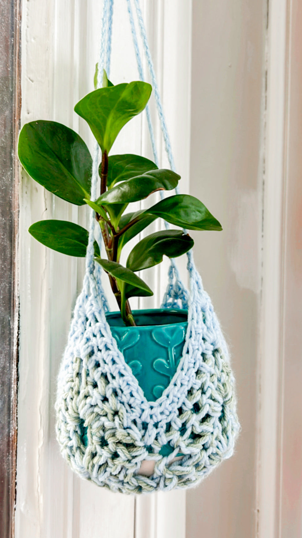 Plant Hanger - Light Blue and Green