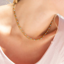 Load image into Gallery viewer, Stainless Steel Turquoise Chain Necklace
