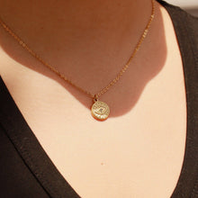Load image into Gallery viewer, Crystal Evil Eye Sun Disc Charm Necklace

