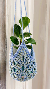 Plant Hanger - Periwinkle Blue and Green