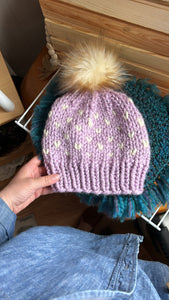 Chunky Beanie - Lavender Rainbow
