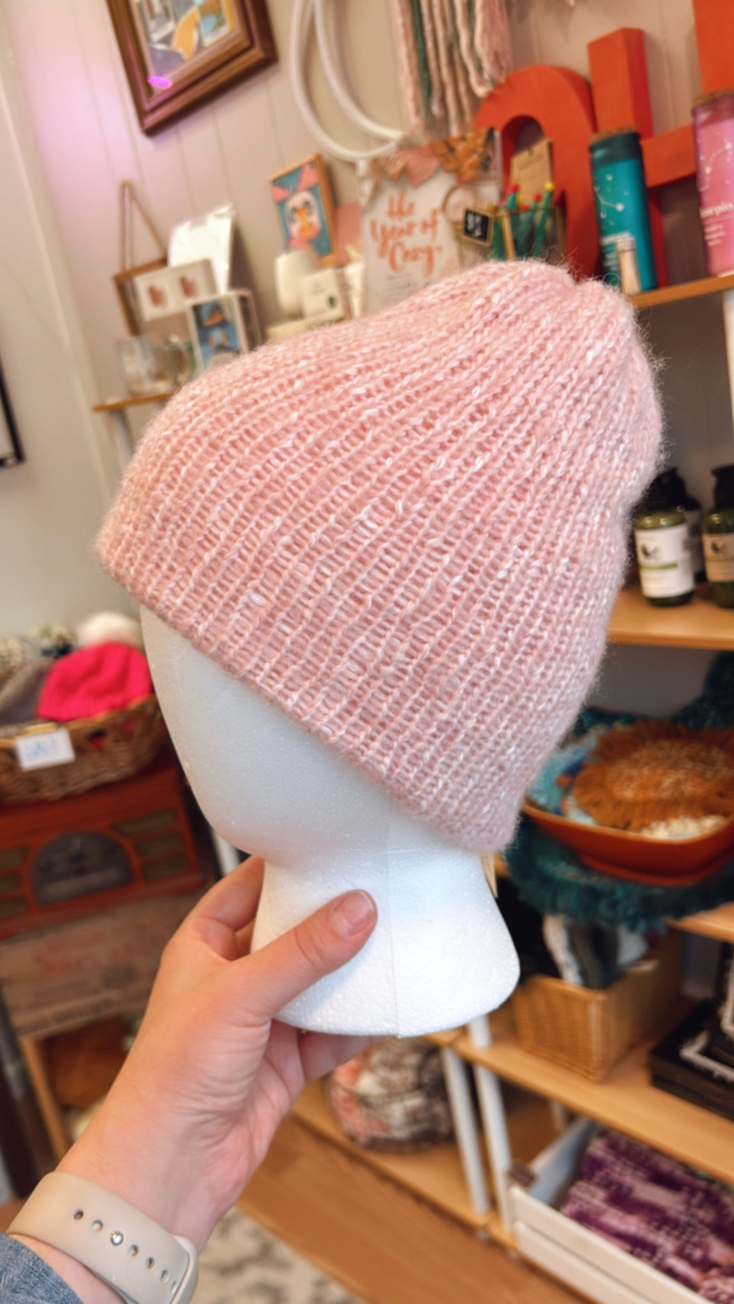 Reversible Beanie - All Pink