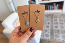 Load image into Gallery viewer, Crystal Evil Eye Sun Disc Charm Necklace
