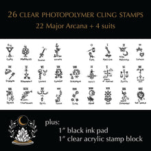 Load image into Gallery viewer, Tarot Stamps - Set of 26 Original Clear Photopolymer Cling Stamps
