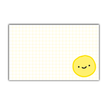 Load image into Gallery viewer, Mini Notecard Set of 60 - Cute Yellow Smiley Face Grid
