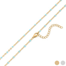 Load image into Gallery viewer, Stainless Steel Turquoise Chain Necklace
